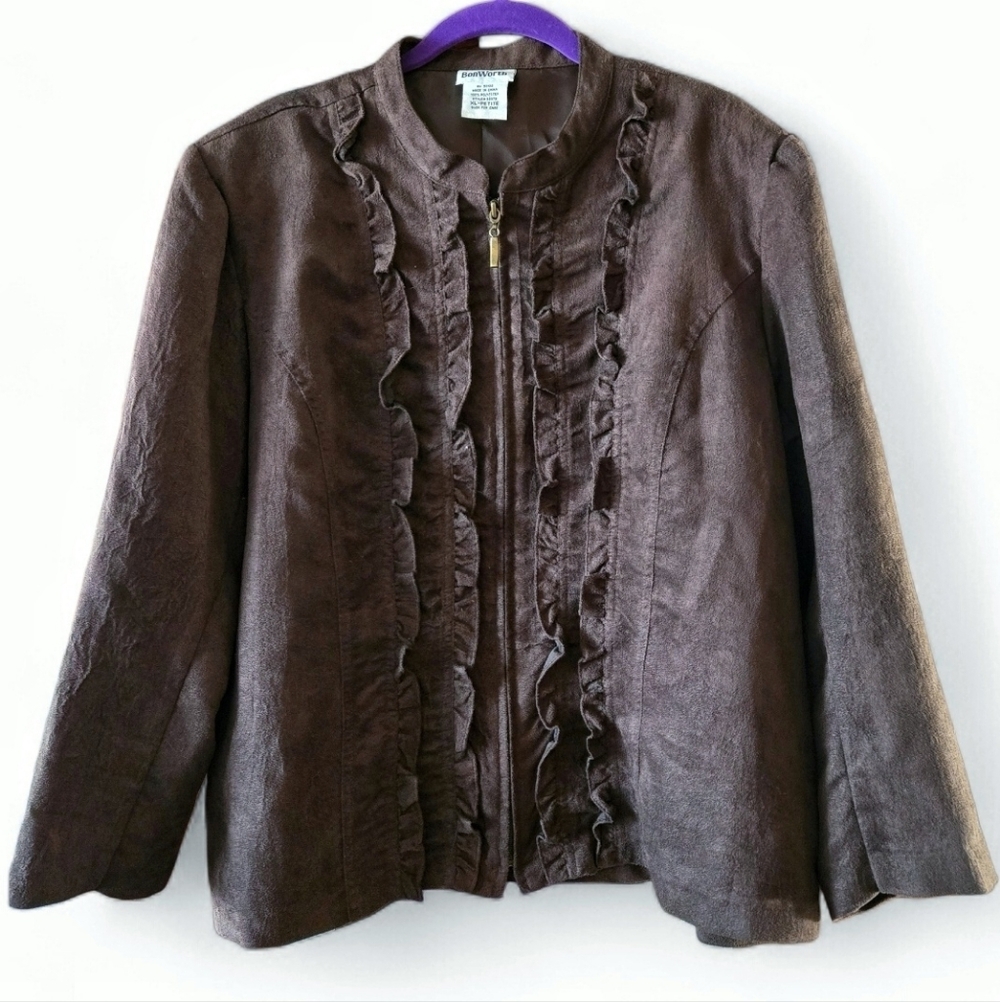 BonWorth Chocolate Brown XL Petite Jacket.
